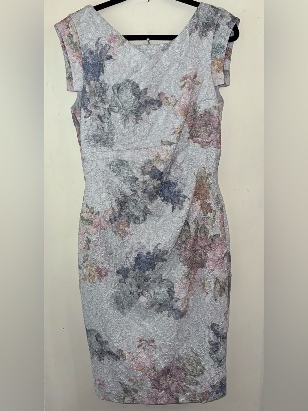 Adrianna Papell Pastel Floral Lace Sheath Dress Size 12 - Picture 4 of 11